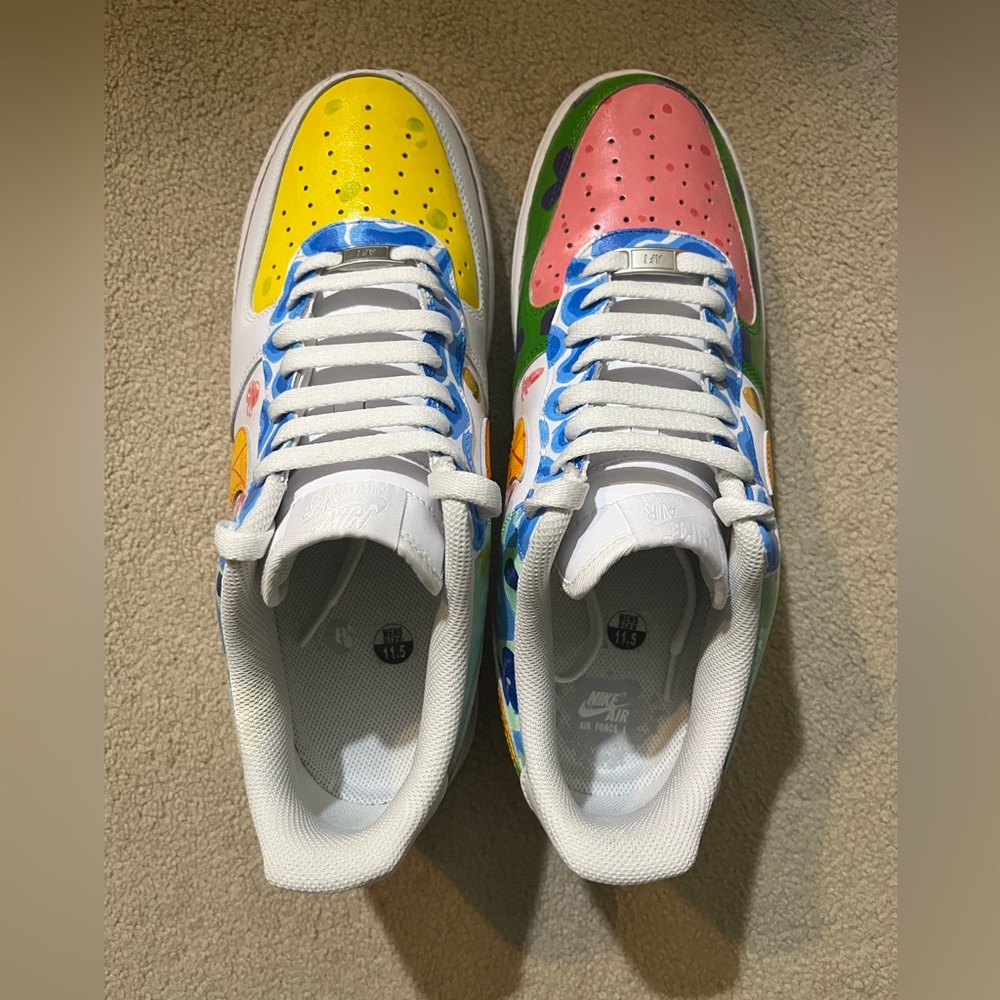 Nike air force 1 x spongebob custom krabby patty krusty krab sz 11.5
